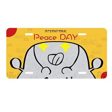 Imagem de DIYthinker Placa de carro Great Black Cute Chat Happy Pattern Placa de carro Decoração Dia da Paz