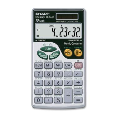 Imagem de Sharp Calculadora de carteira de conversão métrica El344rb, LCD de 10 dígitos
