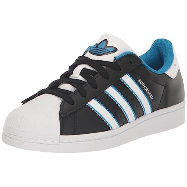 Imagem de adidas Originals Tênis masculino Superstar, Preto/branco/azul brilhante, 13