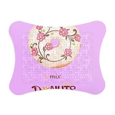 Imagem de Flower Doughnut Sobremesa Sweet Food Moldura de quebra-cabeça Decoração de imagem Enfeite de jogo