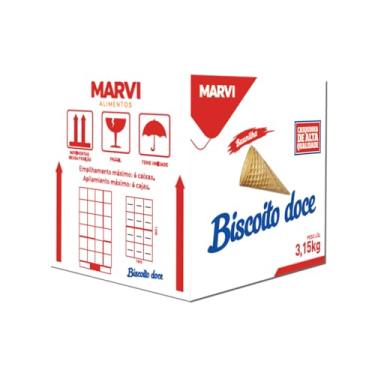 Imagem de Casquinha de sorvete ou cone trufado Biscoito Doce Marvi 300un