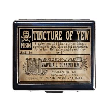 Imagem de HowGuu 7 Days Chromed Shiny Silver Pill Organizer com espelho interno tem 8 compartimentos separados retangular 7 dias caixa de comprimidos (etiqueta veneno vintage)