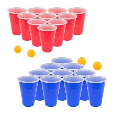 Imagem de Conjunto completo Beer Pong - Fairly Odd Novelties - 22 xícaras, 4 bolas de pingue-pongue divertido jogo competitivo para beber