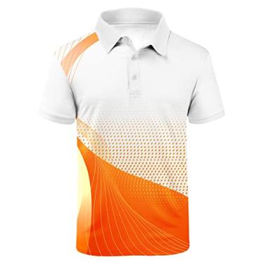 Imagem de SECOOD Camisa polo masculina com absorção de umidade, manga curta, golfe, tênis, étnica, camiseta casual, P1120-vor, XXG