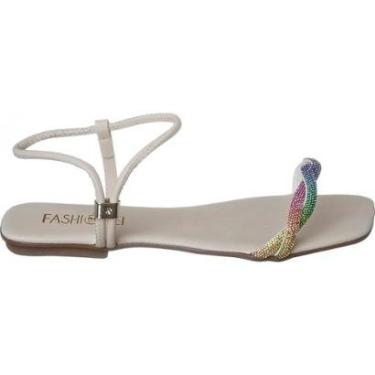 Imagem de Rasteirinhas Feminina Com Pedraria Brilho Tira Strass Moda-Feminino