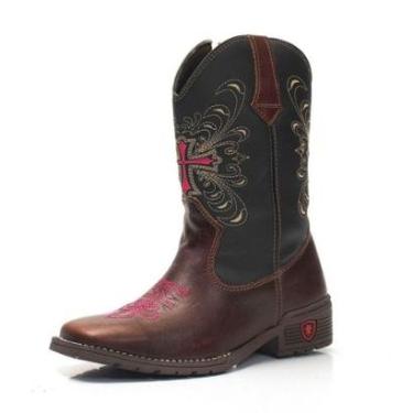 Imagem de Botas Texana Infantil Bico Quadrado Country Flora-Feminino