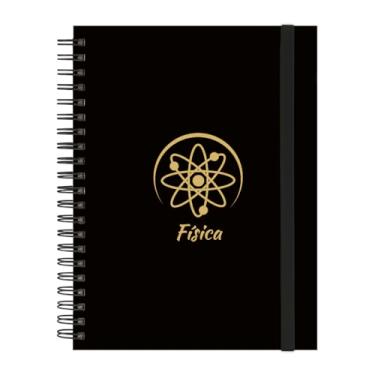 Imagem de Caderno Universitário Plus 12 Matérias Profissões Física (Preto e Gold)
