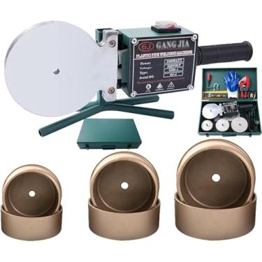 Imagem de Máquina de soldagem de tubos de água portátil - display digital, com 3 peças de cabeçote + caixa de ferro + tesoura, para soldagem de tubos ppr/pe/pp (75-110), A, D