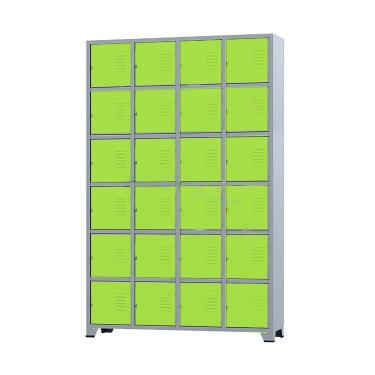 Imagem de Armário Roupeiro De Aço 24 Portas Para Vestiário Academia Locker Verde com Chave