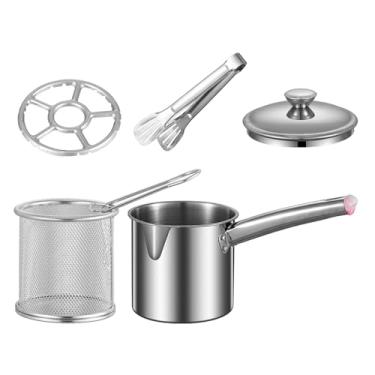 Imagem de Ioensy Fritadeira frigideira profunda portátil universal com tampa fritadeira de óleo panela panelas para cozinha sala de jantar loja uso doméstico, estilo