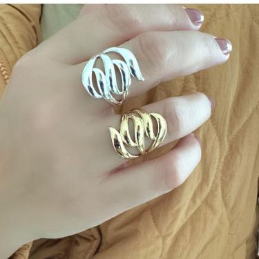 Imagem de Anel Max Ondas Lisas Banhado a Ouro