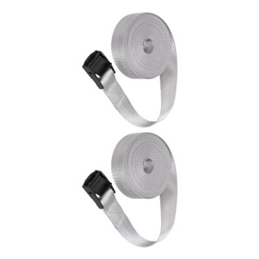 Imagem de WeiLaiKeQi Correias de Amarração, 2 Peças, Cintas de Fixação, Fivela de Cam, Cintas de Amarração, Rack de Teto de Carro, Cintos para Rack de Teto, Prancha de Sur, Cinza, Tamanho real