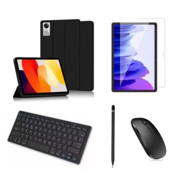 Imagem de Kit Capa Smart + Caneta + Película + Teclado e Mouse Bluetooth Para Ta