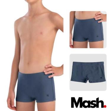 Imagem de Sunga Boxer Box Infantil Kids Mash Moda Praia Para Meninos, Cinza, M