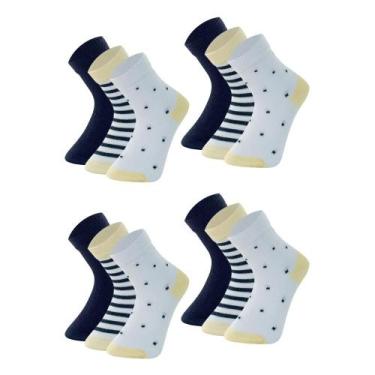 Imagem de 12 Pares De Meias Cano Médio Infantil Kids Bebe Mash De Algodão Cotton