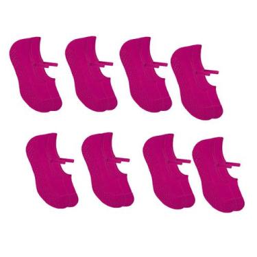 Imagem de 8 Pares De Meias Femininas Selene Pilates Antiderrapante Com Viés, Pin
