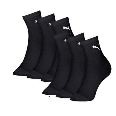 Imagem de Kit 6 Pares Meias Cano Médio Algodão Sport Unissex - Selene, Kit preto