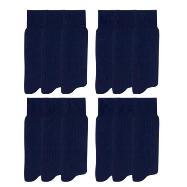 Imagem de Kit Com 12 Pares De Meias Social Mash Poliamida Longa Canelada, Único 