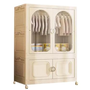 Imagem de Caixas de armazenamento com tampas, caixa de armazenamento dobrável doméstica, grandes caixas de armazenamento empilháveis ​​com portas magnéticas transparentes