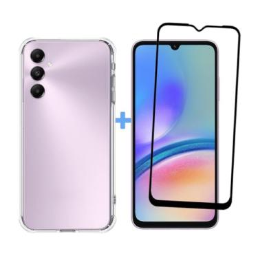 Imagem de Capa Capinha Case Anti Impacto Transparente Premium Silicone + Película de Vidro 3D para Samsung Galaxy A05S