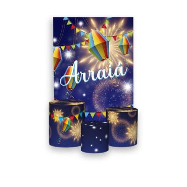 Imagem de Painel De Festa Vertical 1,50 x 2,20 + Trio De Capas Cilindro - Festa 