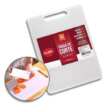 Imagem de Tabua de Corte Carne Churrasco Cozinha PVC Branca Higienica 20x30cm - 
