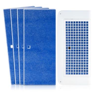 Imagem de luxlead Unidade de filtro de ar CA RV de 15,2 cm x 35,5 cm compatível com Coleman Mach ar condicionado – Pacote com 4 filtros de reposição para RV Merv 6 unidade CA com orifício quadrado central para