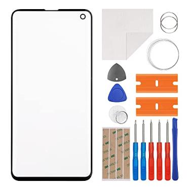 Imagem de E-yiiviil Substituição da lente da tela externa de vidro frontal compatível com Samsung Galaxy S10 SM-G973F SM-G973U 6,1 polegadas com ferramentas (sem tela e digitalizador de toque)