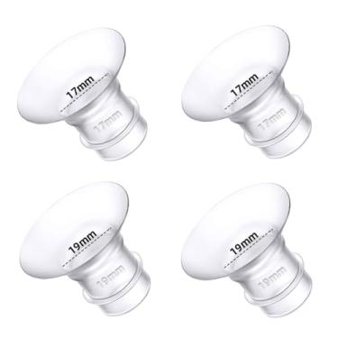 Imagem de Trymall Inserções de Flange 17 Mm 19 Mm para Medela, Escudos/Flanges Spectra 24 Mm, Compatíveis com Tsrete, Cppslee, Momcozy S9Pro/S9/S12Pro/S12 Bomba Tira Leite Vestível, Reduz O Túnel de Mamilo de 24 Mm para 4 Unidades