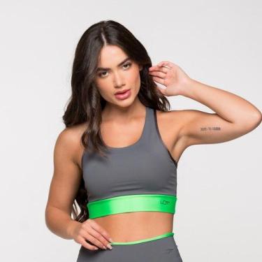 Imagem de Top Fitness Poliamida com Cós Verde Neon Los Angeles - LOT FITNESS COM