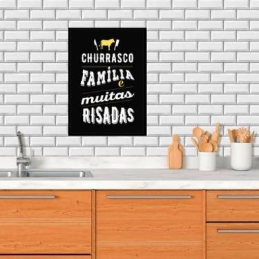 Imagem de Quadro Decorativo Churrasco e Família 45x34cm - com vidro - Quadros On