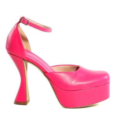 Imagem de Sapato Feminino Lia Line Bico Quadrado, Rosa, 35