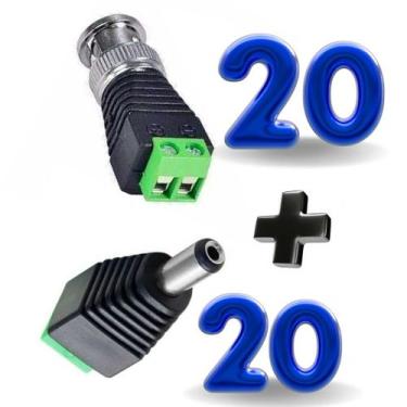 Imagem de Kit 20 Conectores BNC Macho C/ Borne + 20 Plug P4 Macho - VS