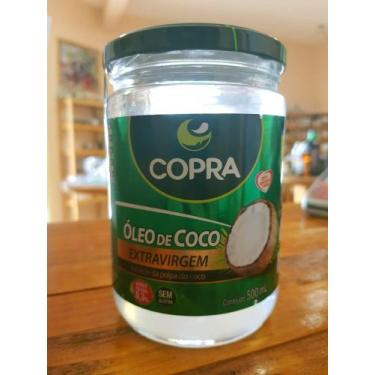 Imagem de Óleo de Coco 100 Extravirgem Puro Embalagem de Vidro 500ml COPRA