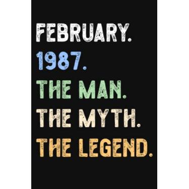 Imagem de February 1987 The Man The Myth The Legend: gift for Grandpa, gift for Dad, vintage, journal notebook For People Born in 1980, 100 page, 6 * 9 inches, black cover