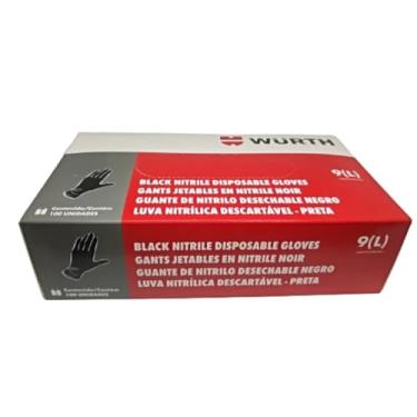 Imagem de Luva De Borracha Nitrilica Descartavel Preta - Caixa Com 100 Unidades - Tamanho 9 - Proteção Individual