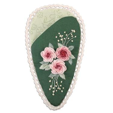 Imagem de YOUGUOM Capa de tesoura bordada Rose Bloom, 1 peça de capa de tesoura feita à mão com encaixe para artesanato, costura, bordado, bolsa de manga de tesoura de ponto cruz