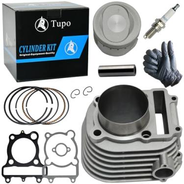 Imagem de Tupo Kit de reconstrução de junta de anel de pistão de cilindro de 71 mm compatível com Yamaha YFM250 250 1989-2004 YFM250R 2007-2011 YFB250D YFB250E YFB250F YFB250UJ YFB250UK 1992-2000
