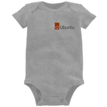 Imagem de Body Bebê Ubuntu Linux - Foca na Moda, Cinza, M