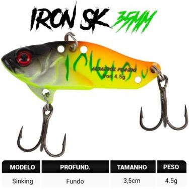 Imagem de Isca Artificial Albatroz Ferrinho Iron Vibe 4,5g 35mm Amarelo Laranja 
