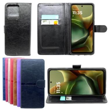 Imagem de Capa Carteira Proteção Para Moto G75 + Pelicula Privacidade - Mustangs