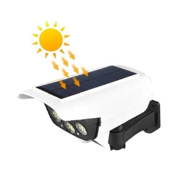 Imagem de Câmera Falsa Refletor Energia Solar Com Led Sensor Presença