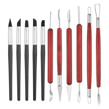 Imagem de YOKIVE 11 ferramentas de escultura de argila de silicone de 8 mm, ferramentas de argila de polímero, ferramenta de modelagem de argila, ótima para pintura artesanal de argila de cerâmica