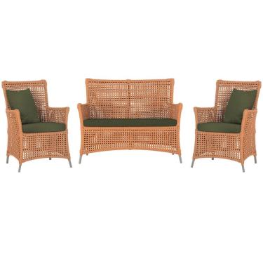 Imagem de  Jogo Sofá e 2 Poltronas de Área Igapó Alumínio