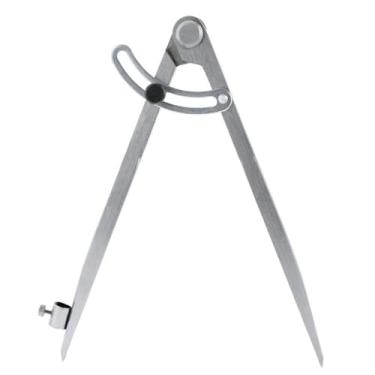 Imagem de Bússola de carpintaria para desenho de bússola de carpinteiro de 200 mm com suporte de lápis de asa para desenho geométrico, prata, bússola para marcenaria