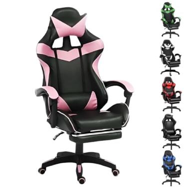 Imagem de Cadeira Escritório Gamer Reclinável Ergonômica Confortável (Rosa)