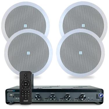 Imagem de Kit Som Ambiente Jbl Bluetooth Usb Sd Amplificador Slim 4500 Optical C