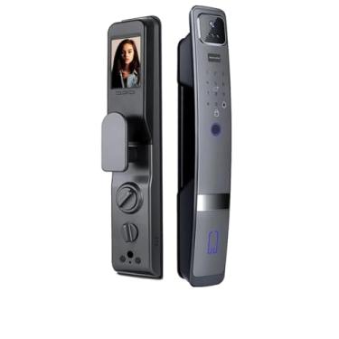 Imagem de Fechadura inteligente de reconhecimento facial 3D com câmera segurança biométrica de impressão digital fechadura inteligente totalmente automática