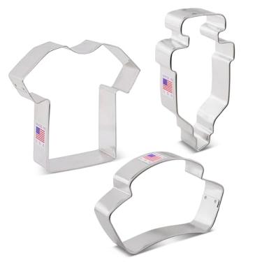 Imagem de Ann Clark Cookie Cutters Conjunto de 3 cortadores de biscoito para enfermeira com folheto de receitas, touca de enfermeira, esfregão e seringa