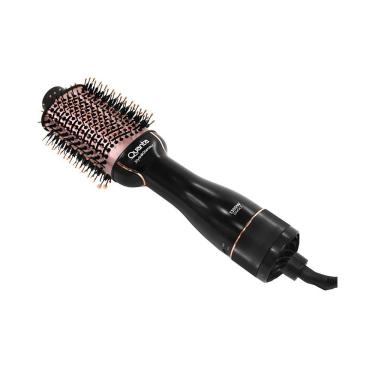 Imagem de Escova Alisadora Secadora De Cabelo Quanta 2 Em 1 - Qtes6000n - 1.300 Watts - Bivolt Preto E Rose Gold